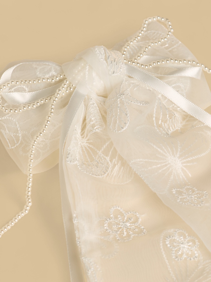 Embellished Lace Bow Hair Clip