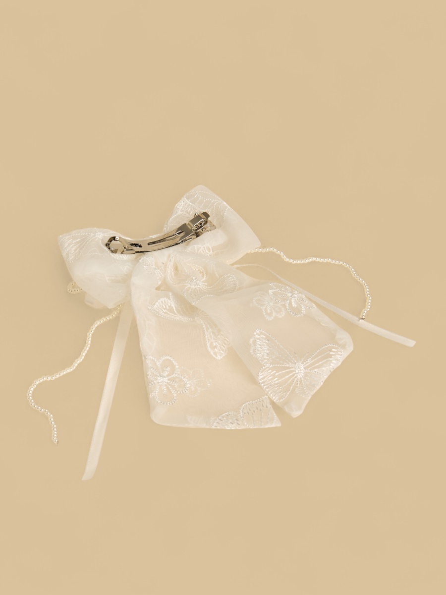 Embellished Lace Bow Hair Clip