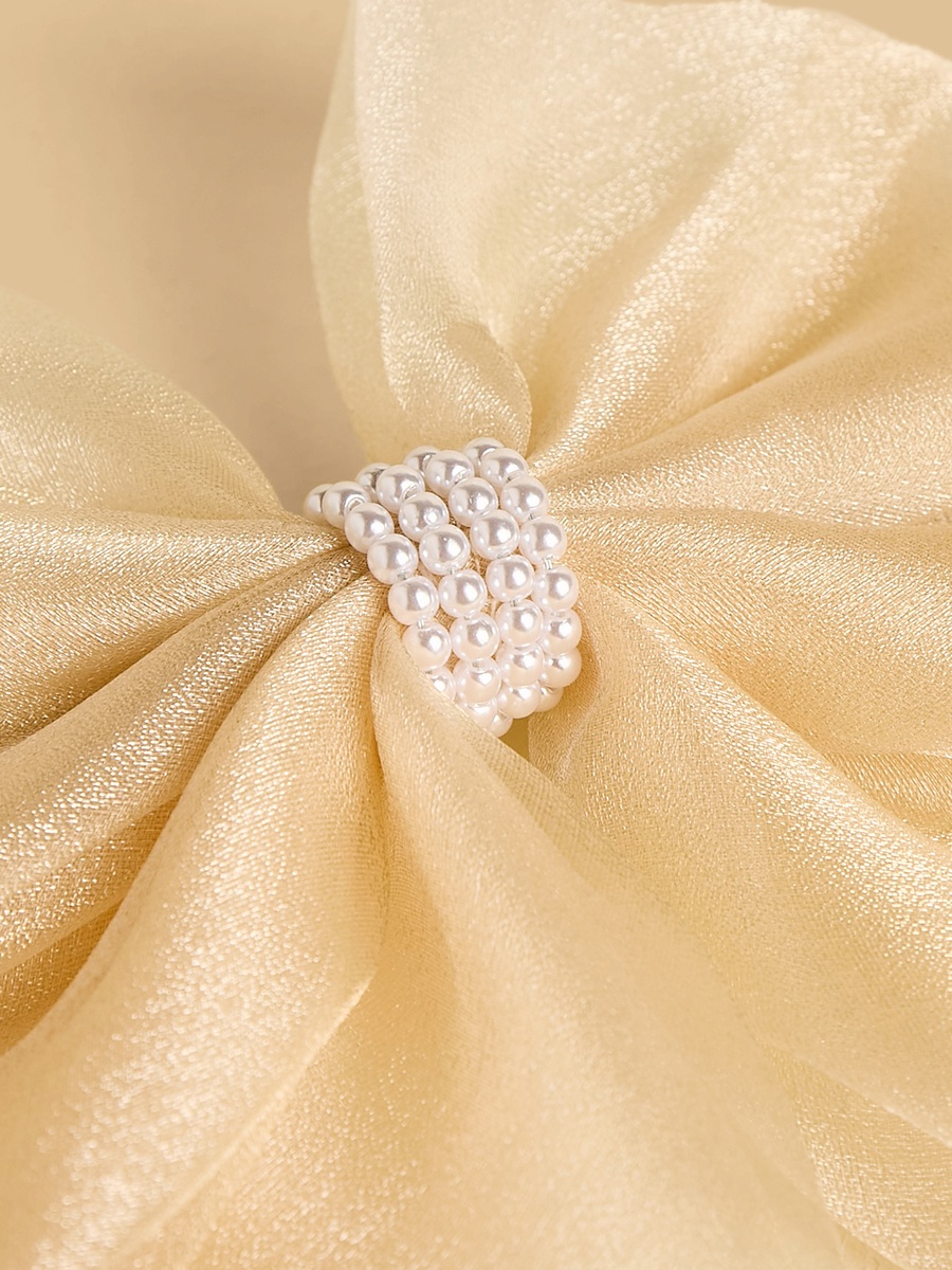 Pearl Embellished Bow Barrette Hair Clip
