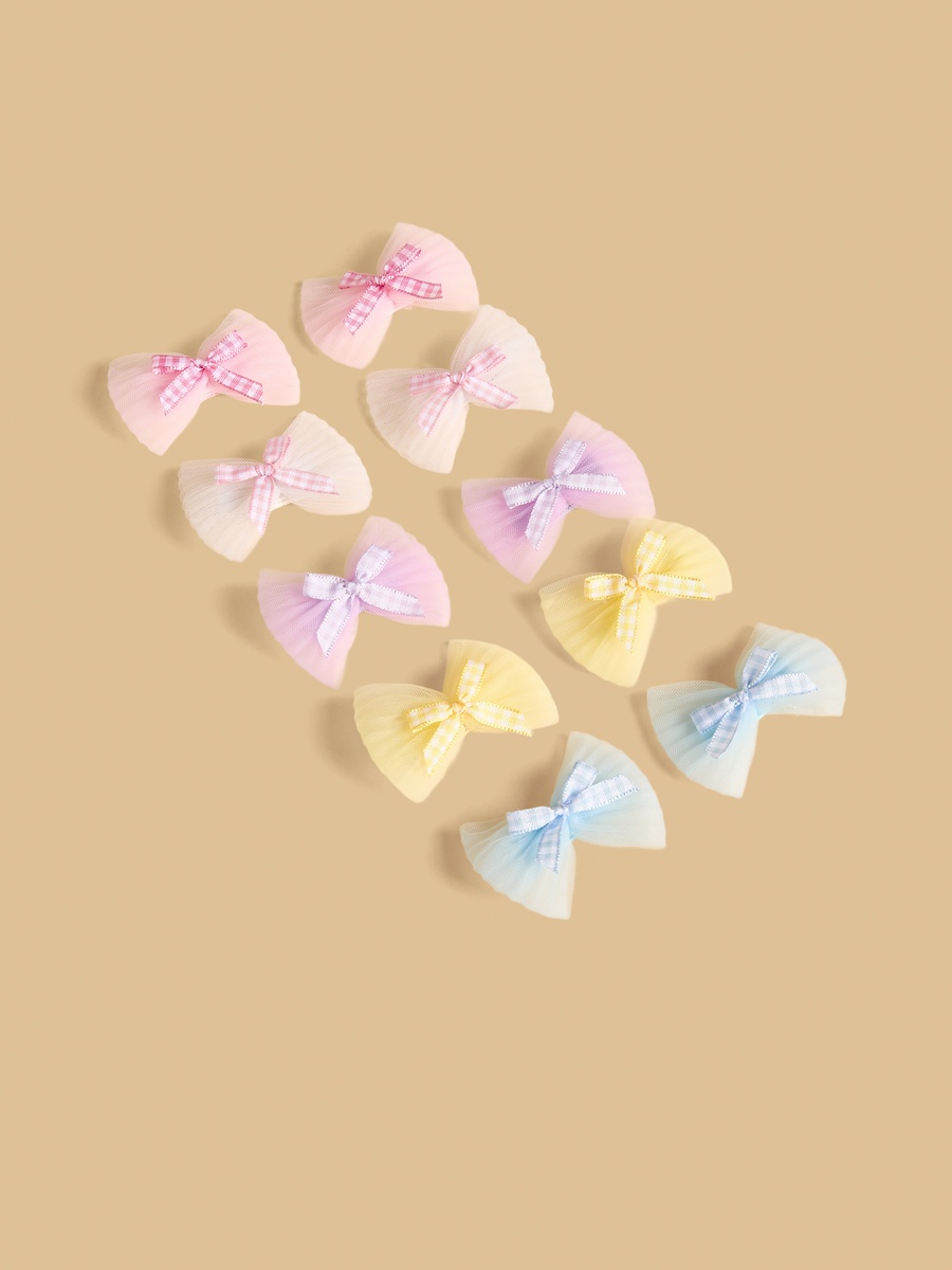 Pack of 10 - Bow Accent Hair Clip
