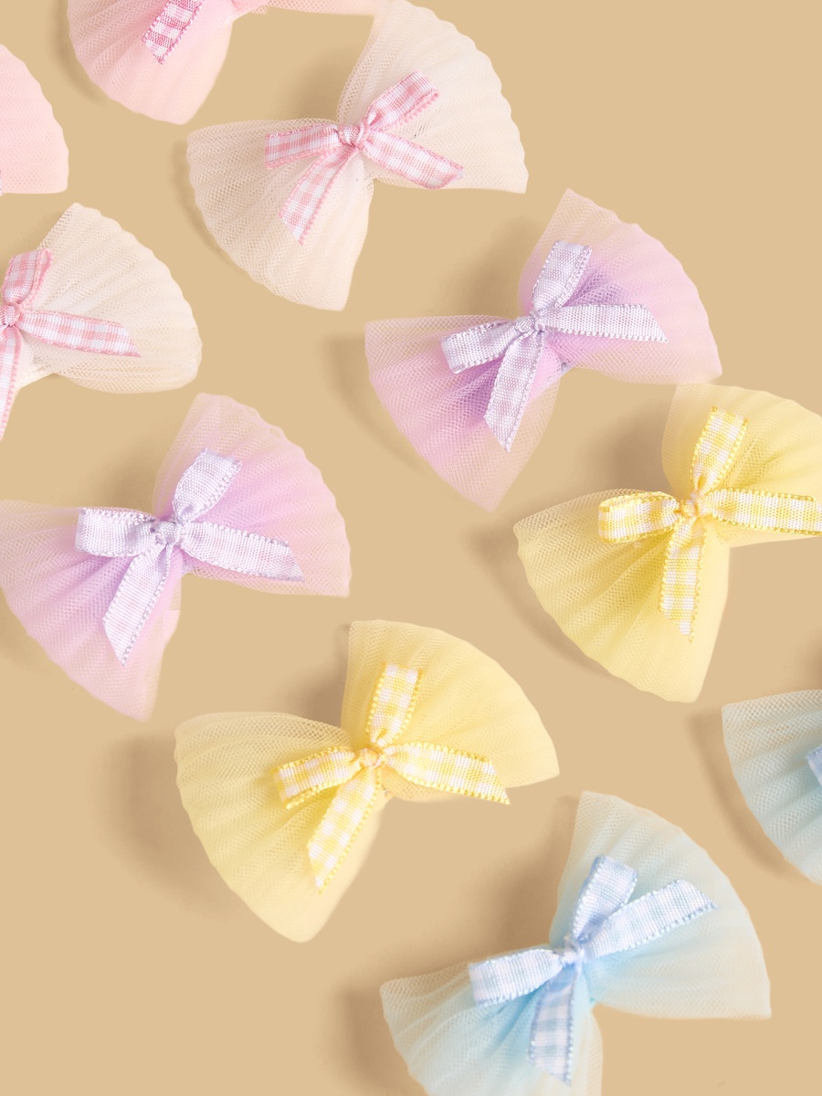 Pack of 10 - Bow Accent Hair Clip