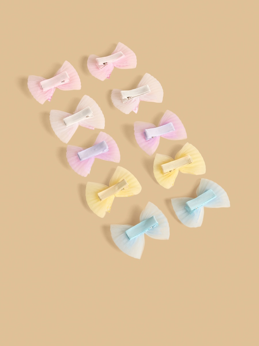 Pack of 10 - Bow Accent Hair Clip