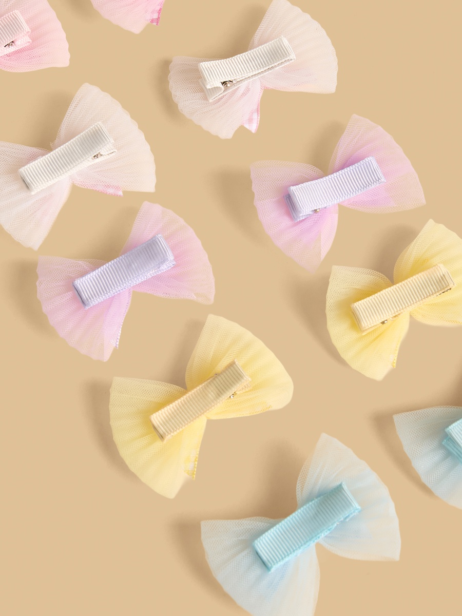 Pack of 10 - Bow Accent Hair Clip