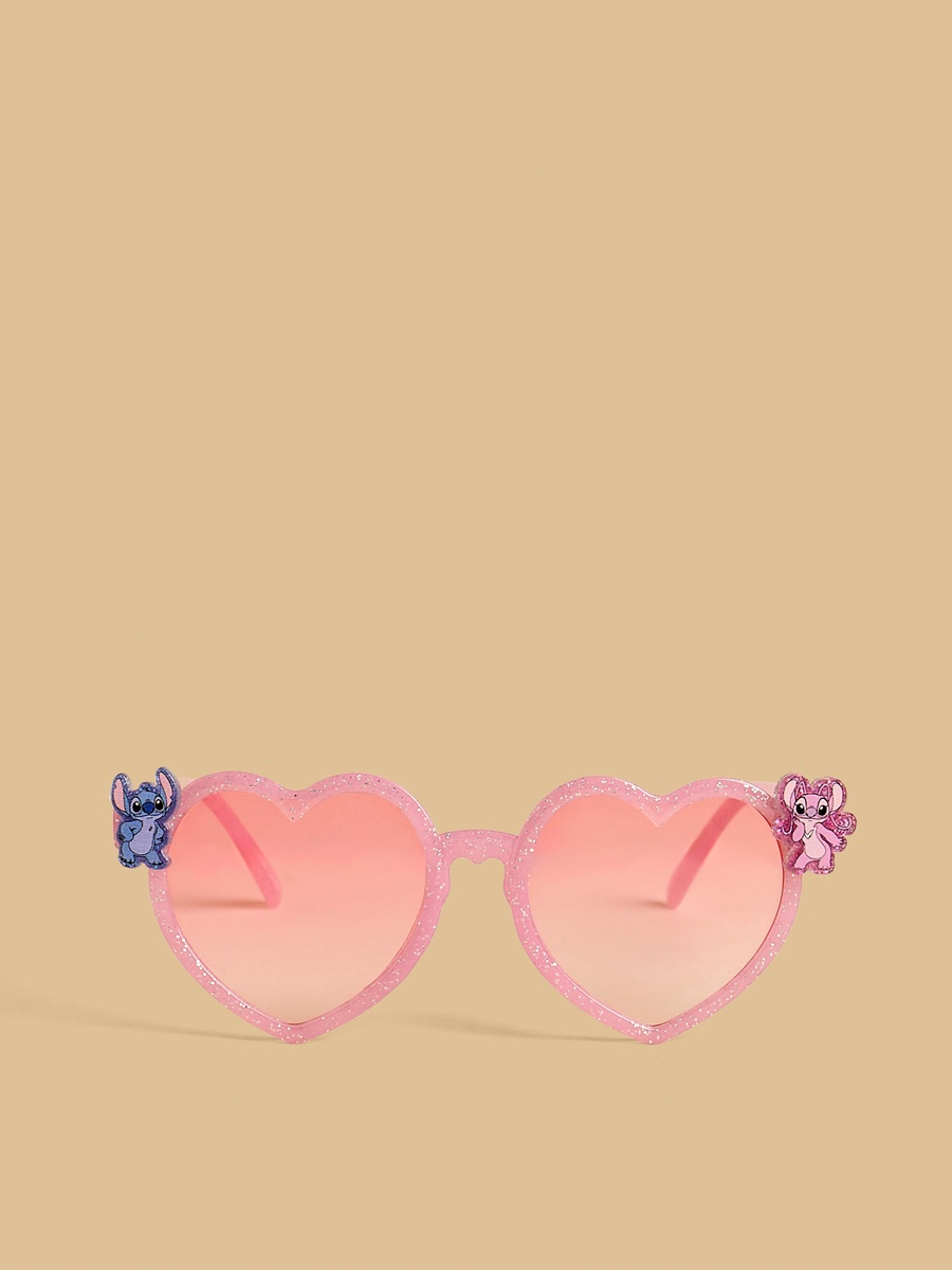 Stitch Accent Heart Shaped Sunglasses