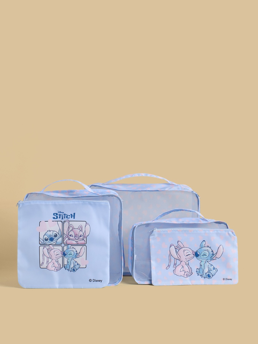 Stitch Print 5-Piece Travel Pouch Set