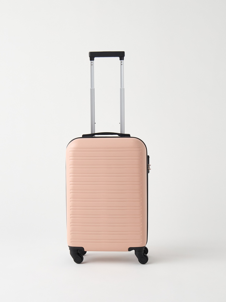 Textured Hardcase Trolley Bag with Wheels and Retractable Handle