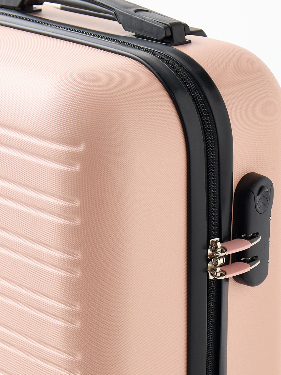 Textured Hardcase Trolley Bag with Wheels and Retractable Handle