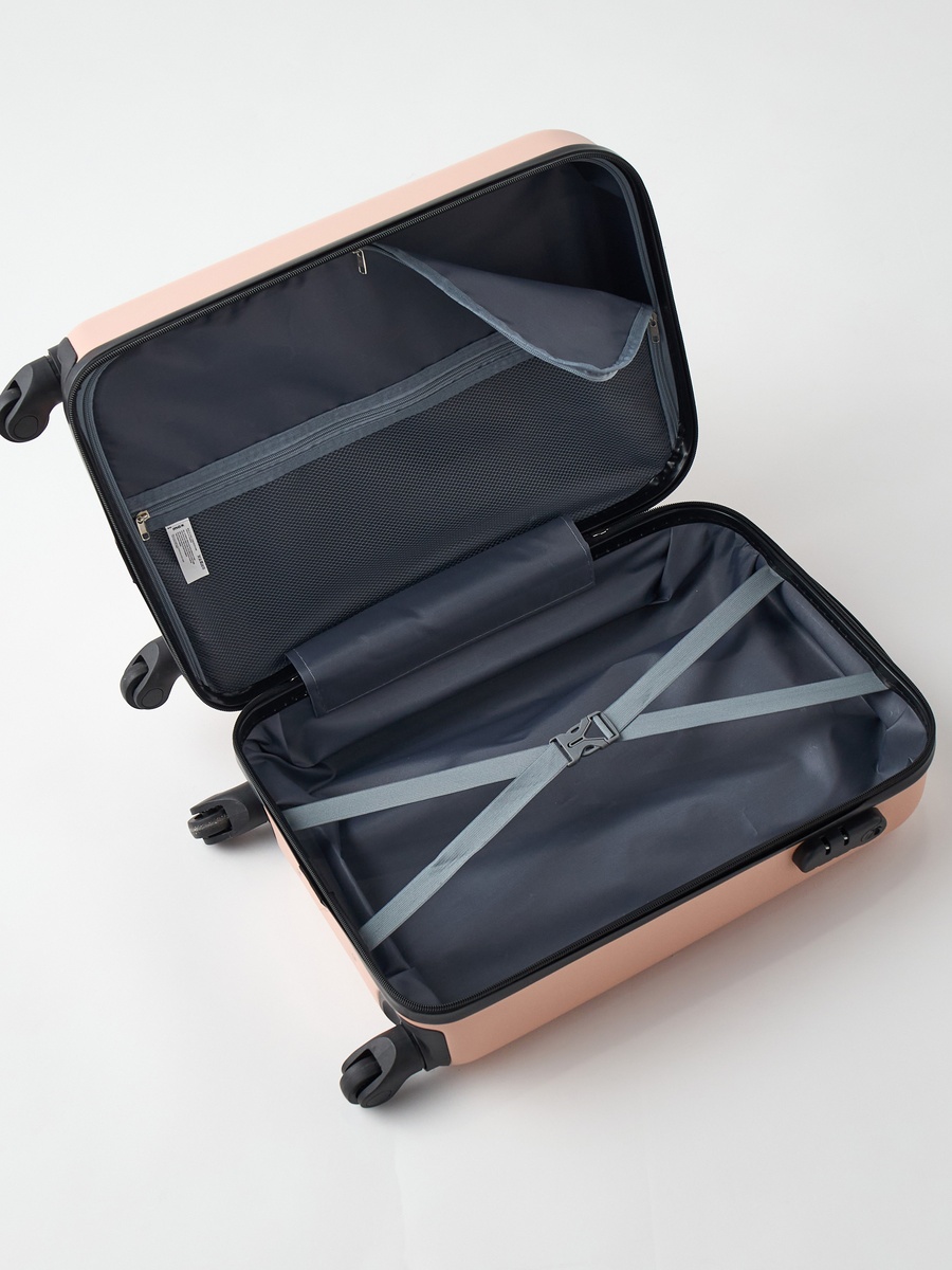 Textured Hardcase Trolley Bag with Wheels and Retractable Handle