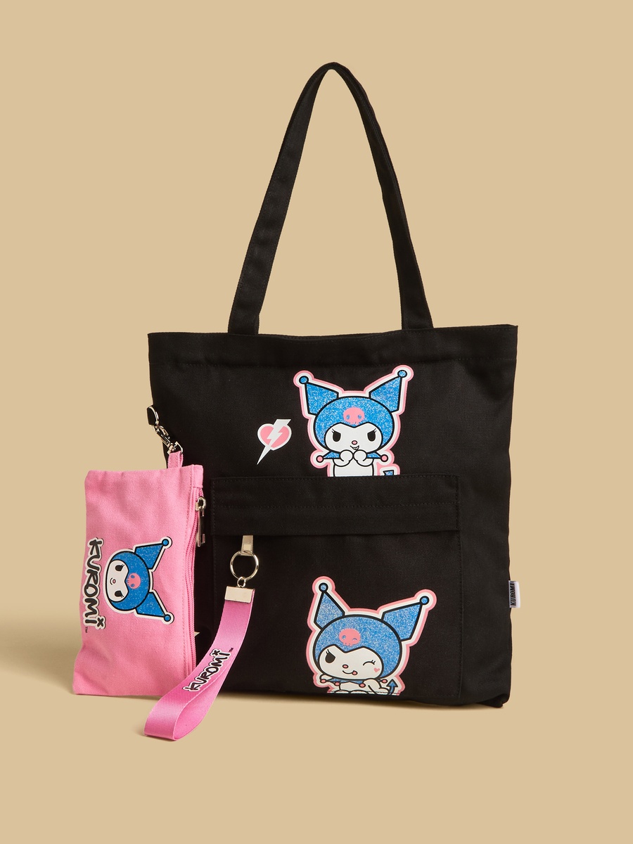 Kuromi Print Tote Bag with Pouch