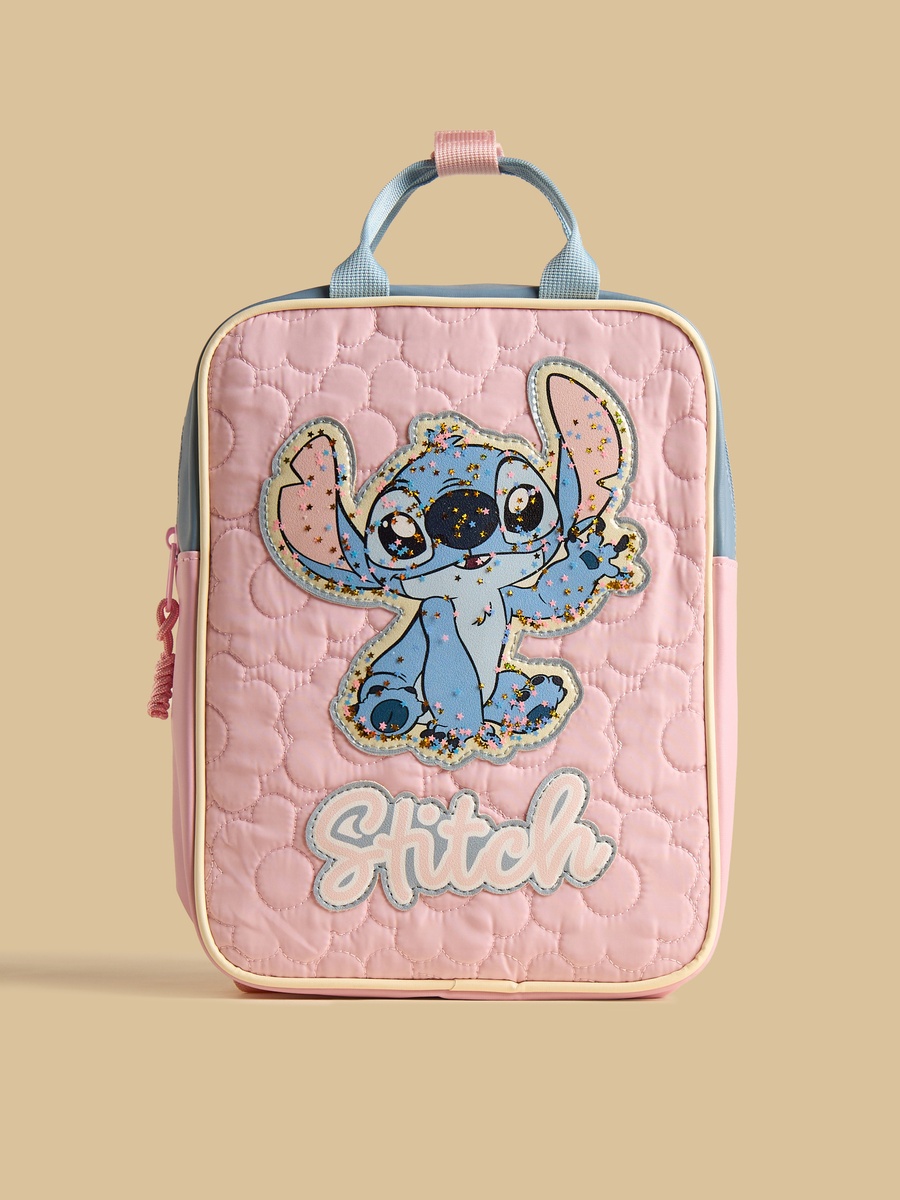 Stitch Print Quilted Backpack with Adjustable Shoulder Straps