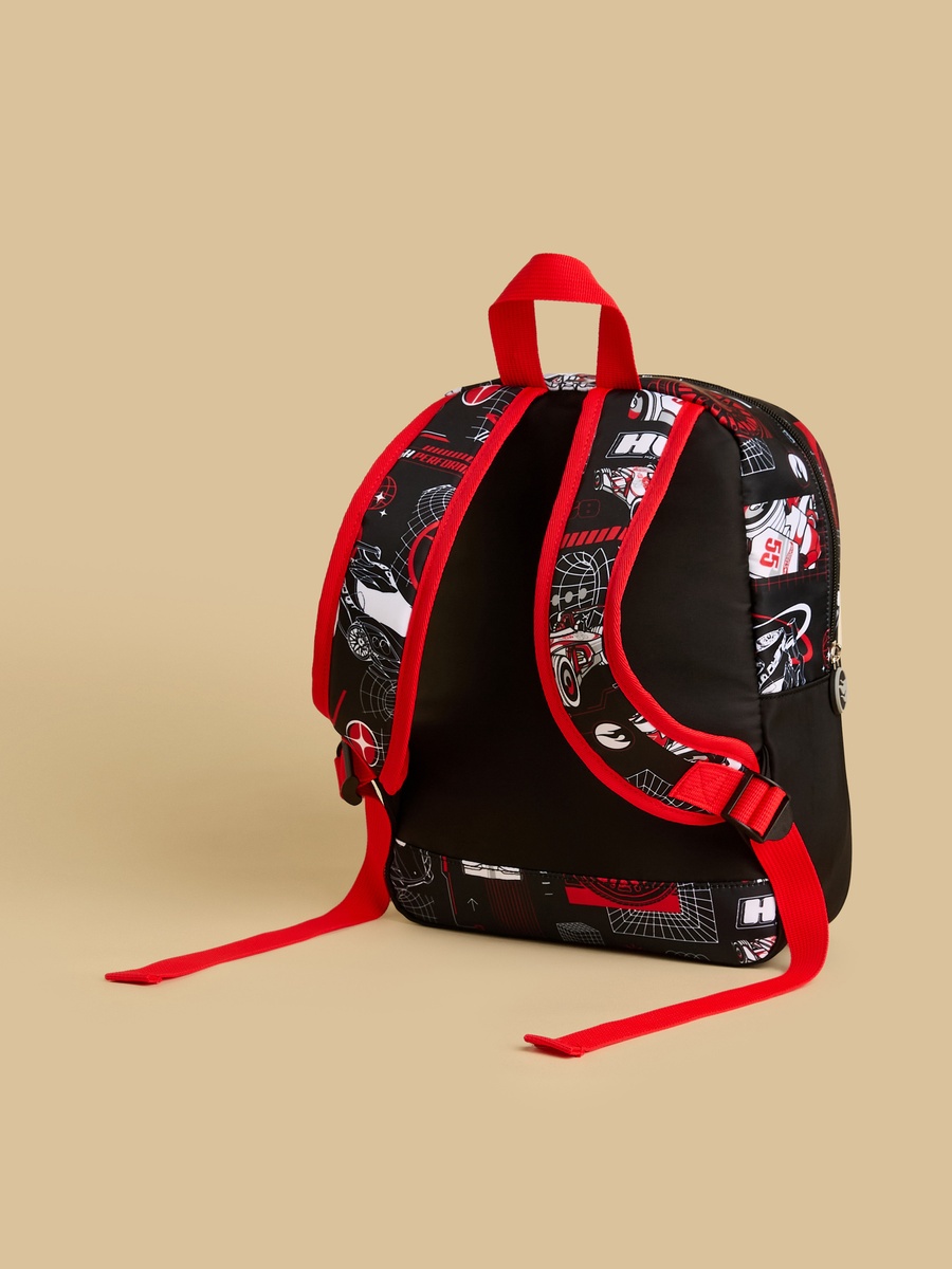Hot Wheels Print Backpack with Zip Closure
