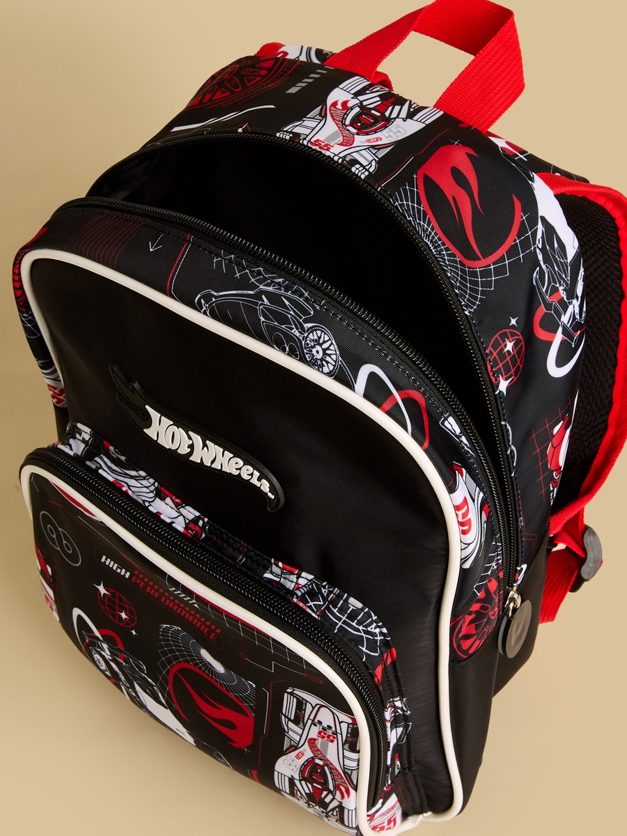Hot Wheels Print Backpack with Zip Closure