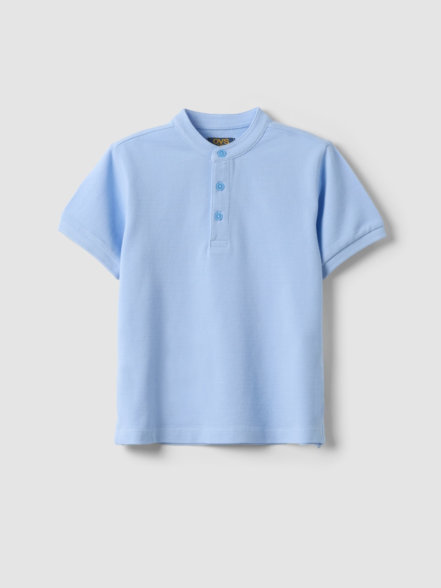 Kids Blue Regular Fit Cotton Polo