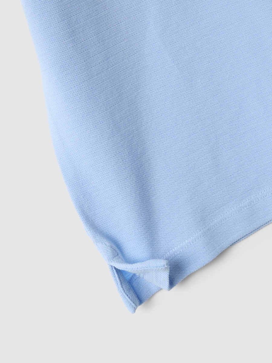 Kids Blue Regular Fit Cotton Polo