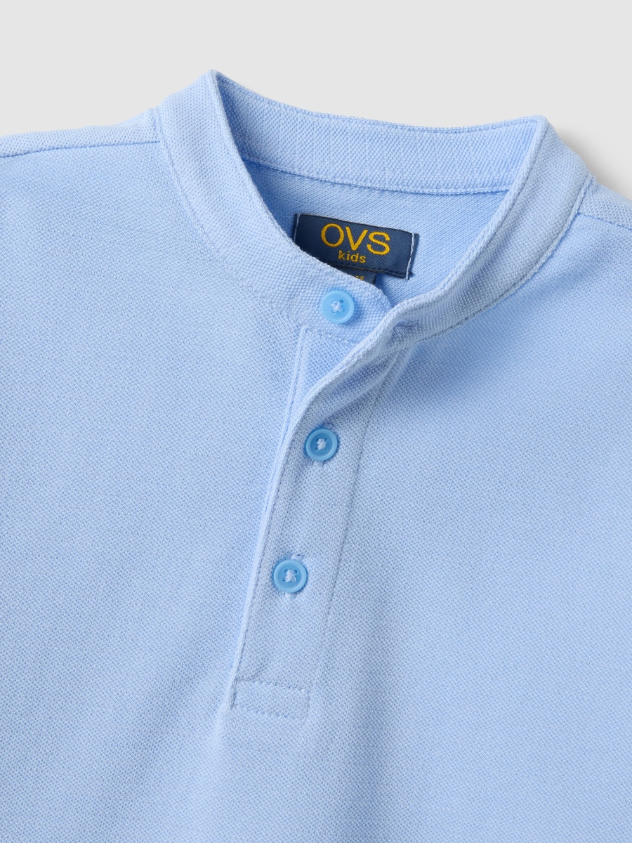 Kids Blue Regular Fit Cotton Polo