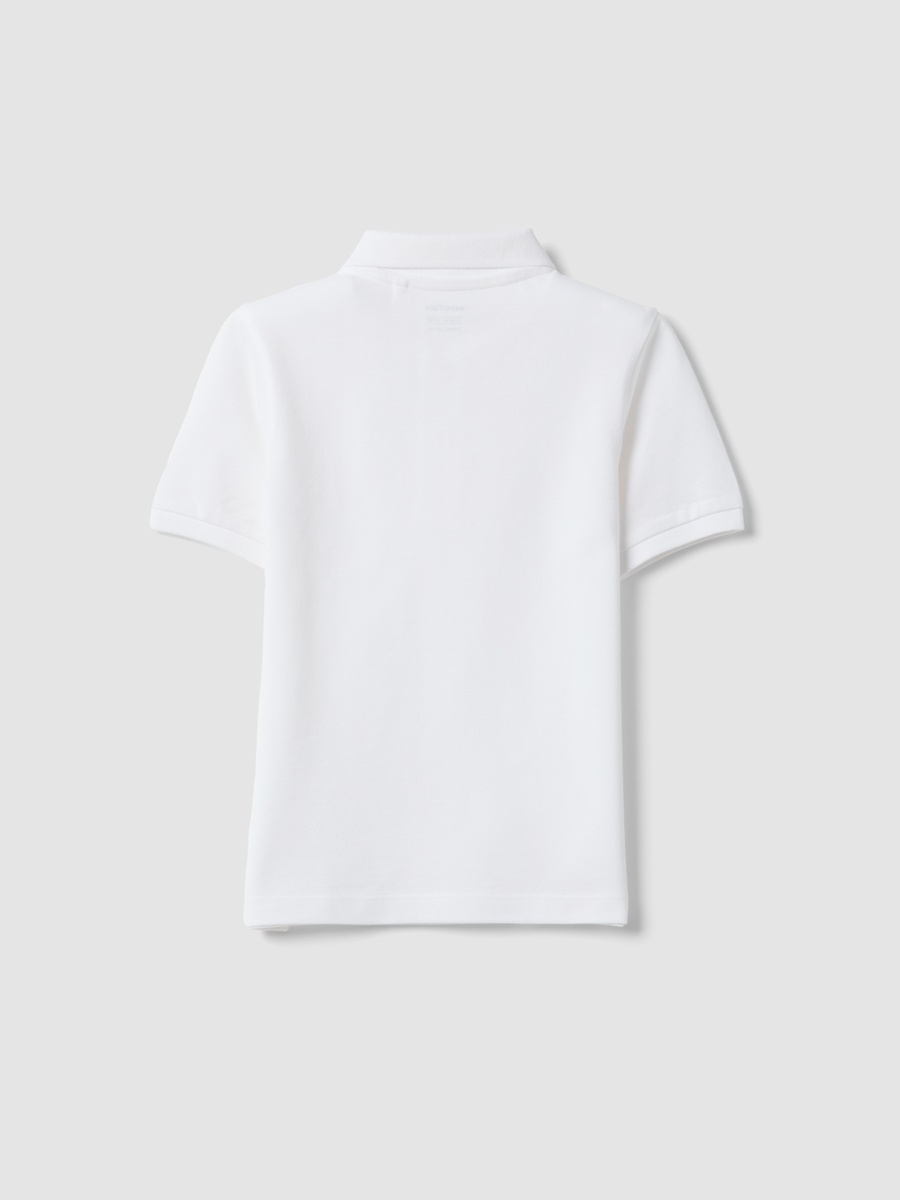 Kids White Organic Cotton Regular Fit Polo