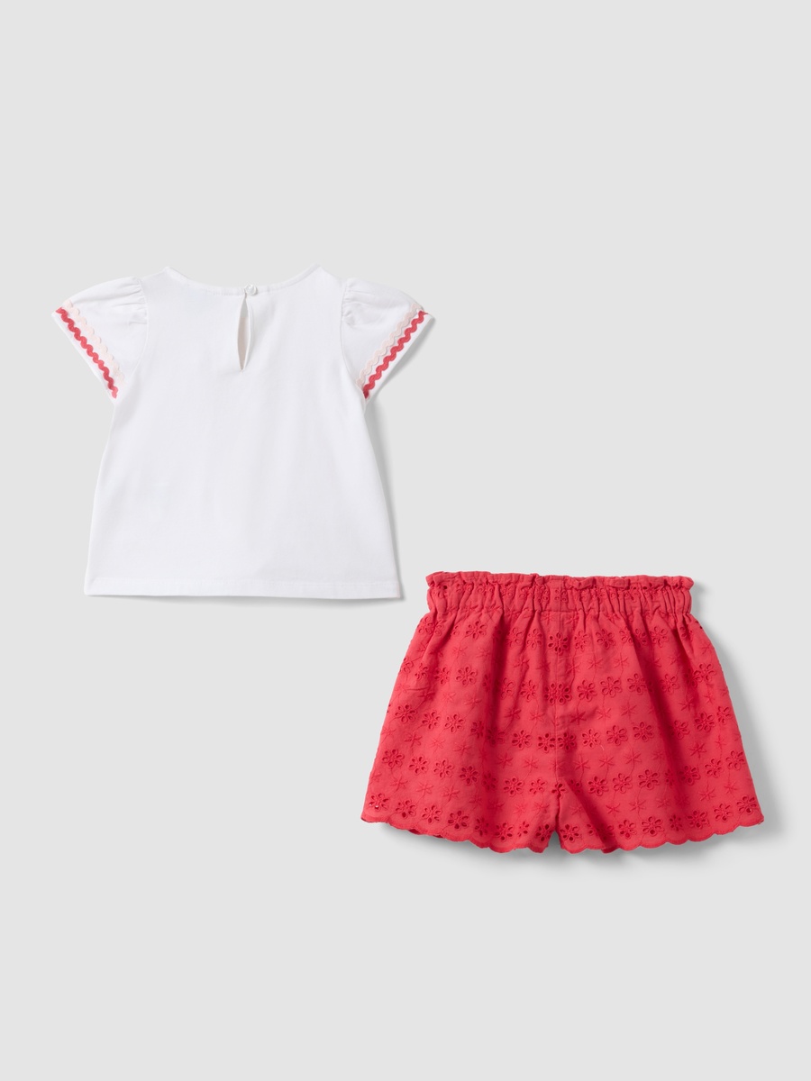 Girls Pure Cotton Regular Fit T-Shirt and Shorts Set