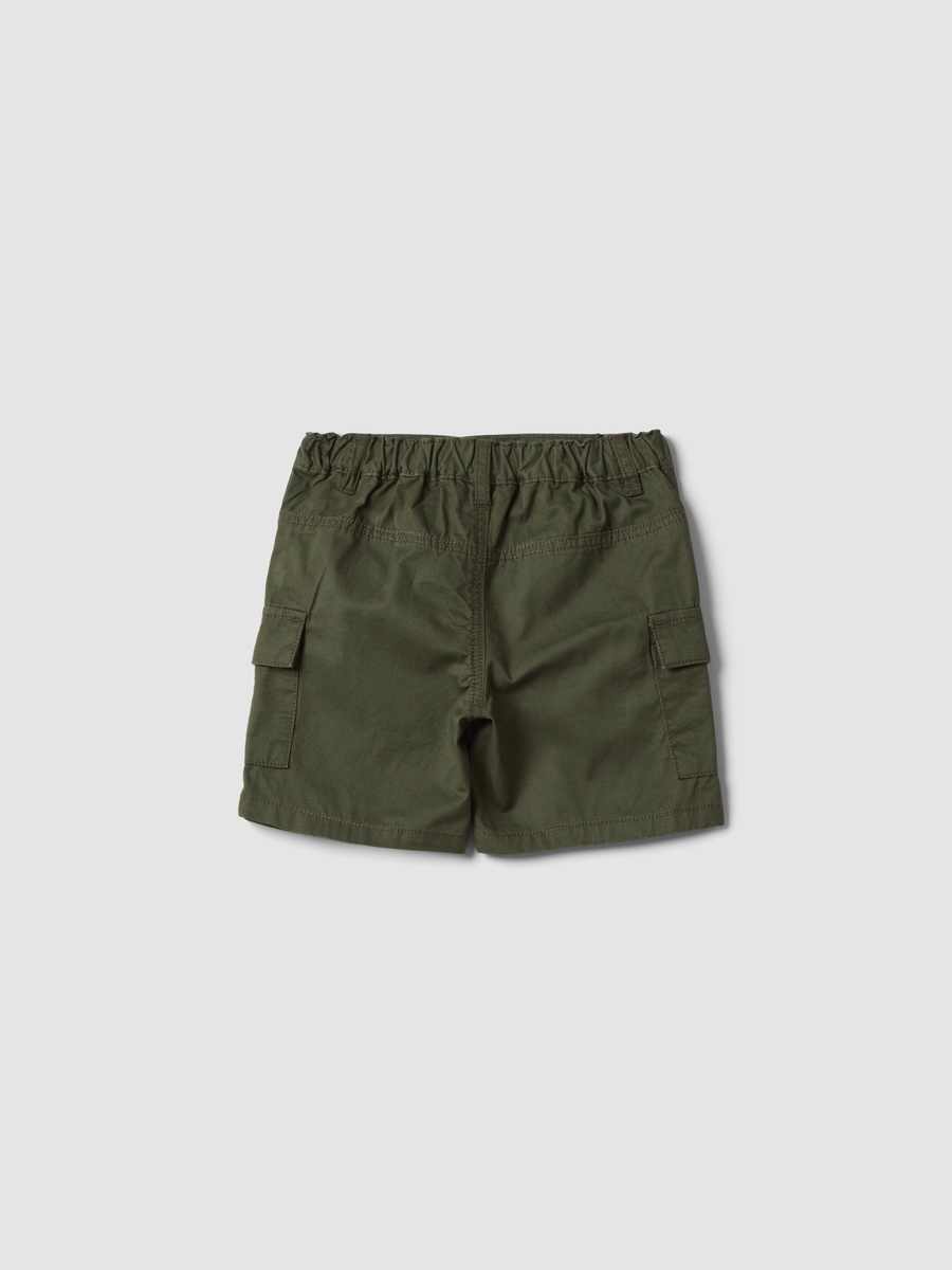 Boys Green Pure Cotton Cargo Shorts