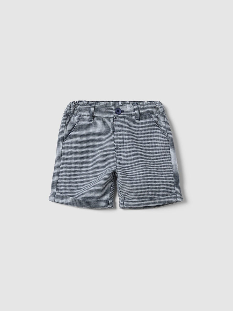 Kids Checked Cotton Regular Fit Shorts