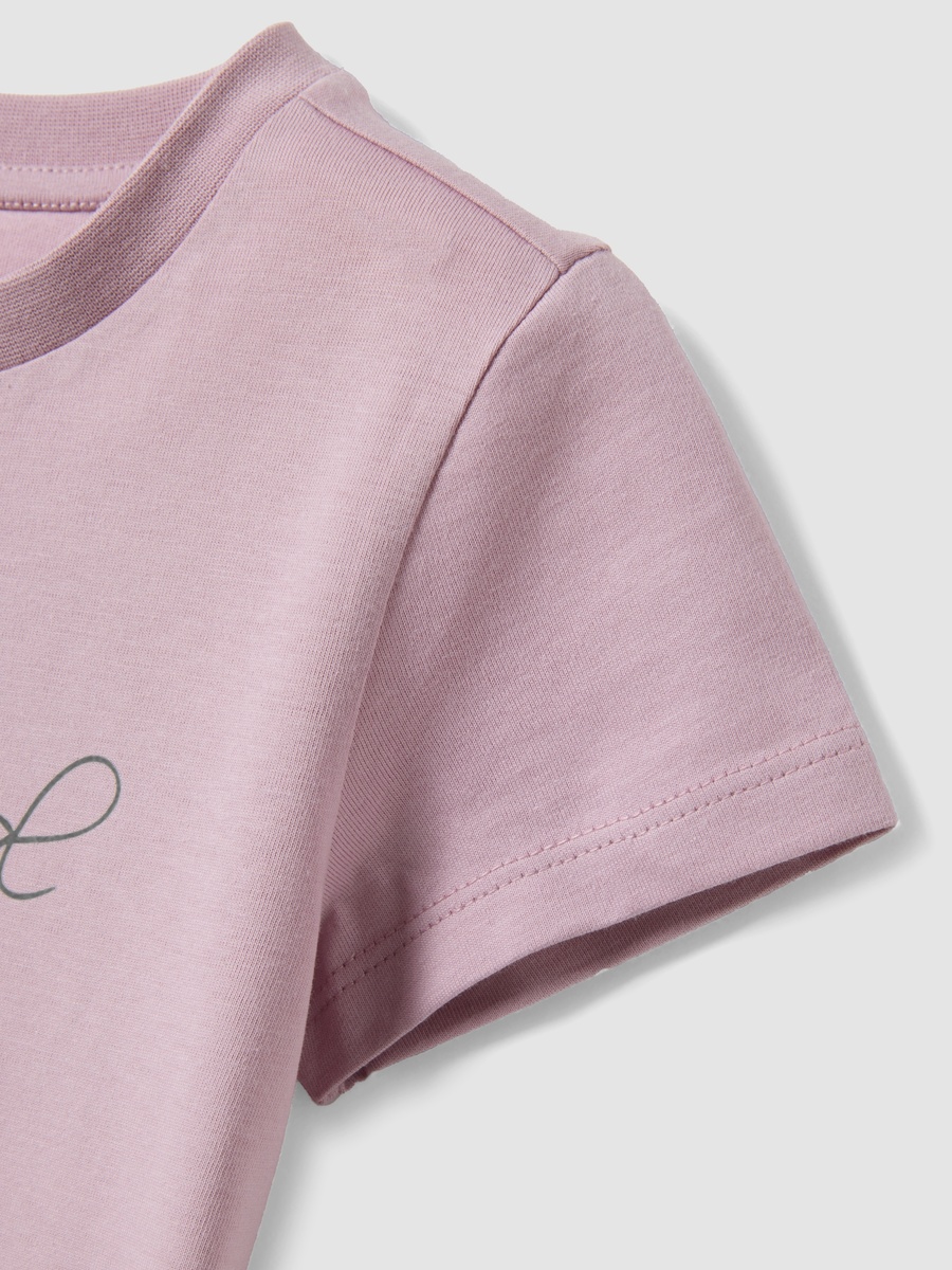  Girls Pink Cotton Graphic Print T-Shirt