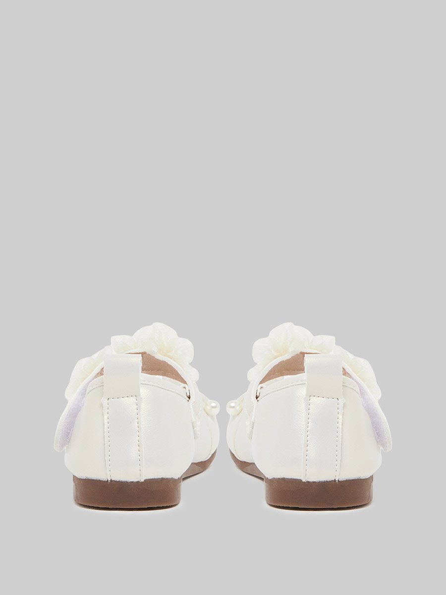 Girls Embellished Velcro Ballerina Shoes