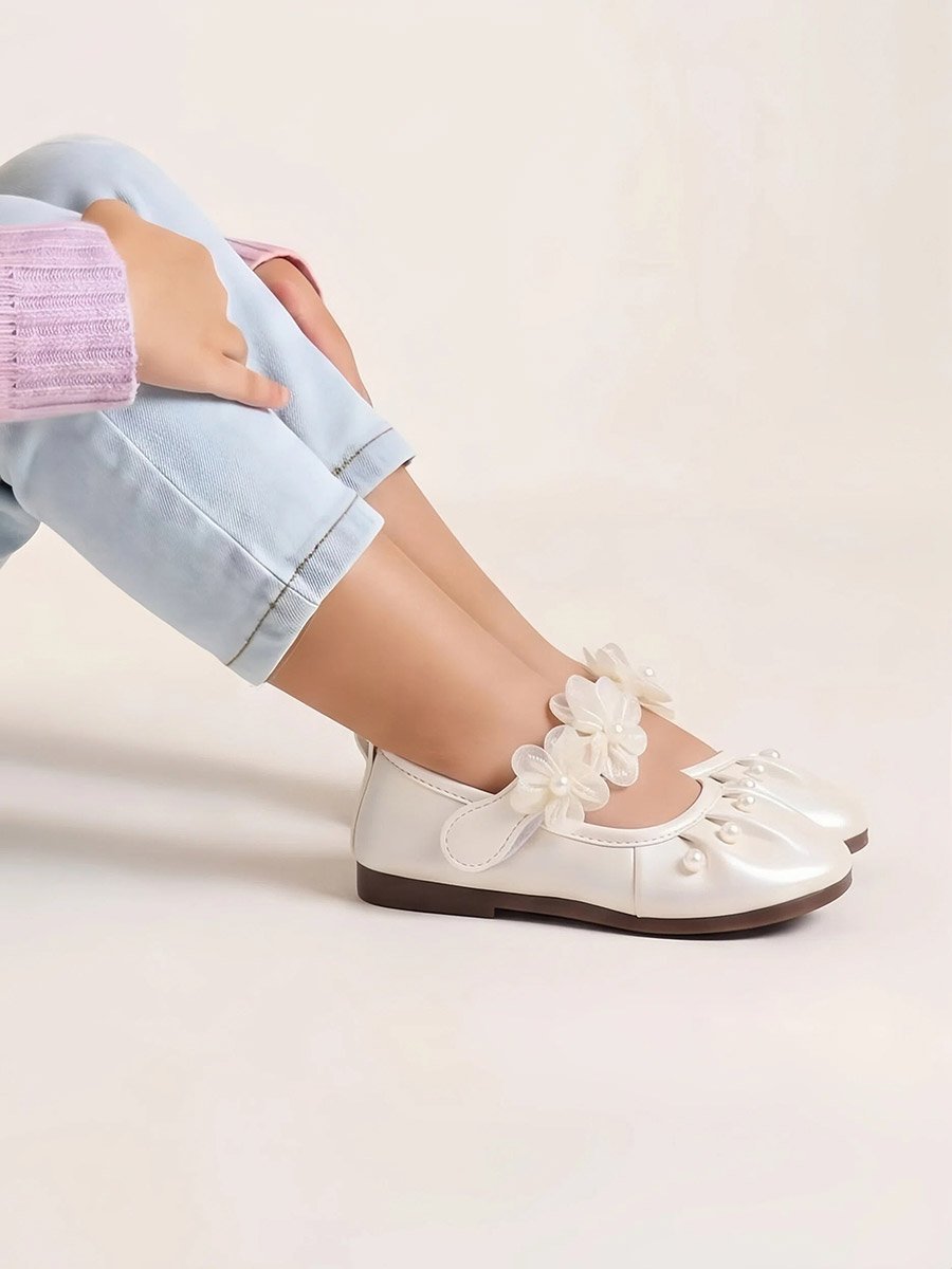 Girls Embellished Velcro Ballerina Shoes