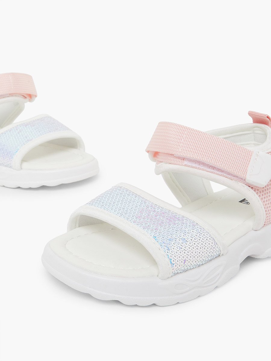 Girls Embellished Hook and Loop Sandals