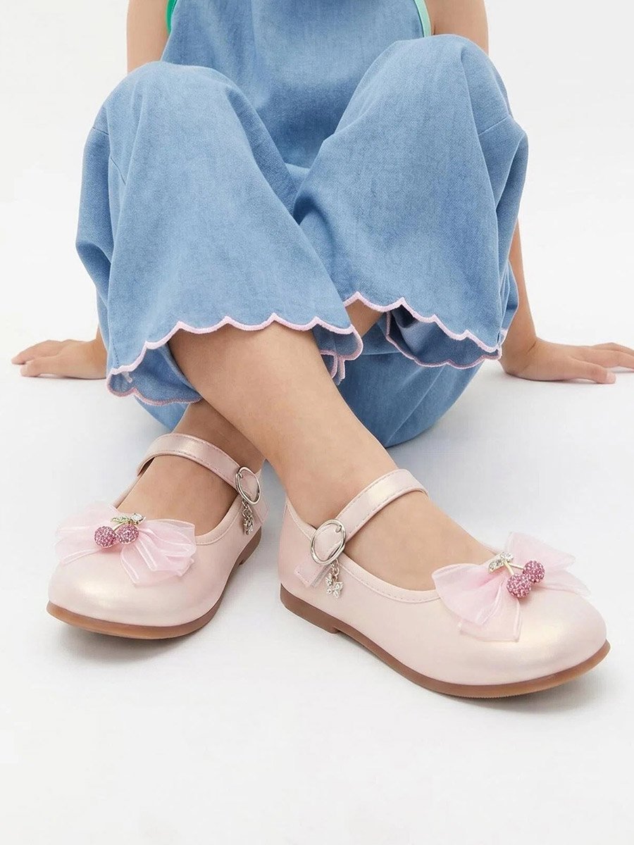 Girls Embellished Buckle Ballerina Shoes