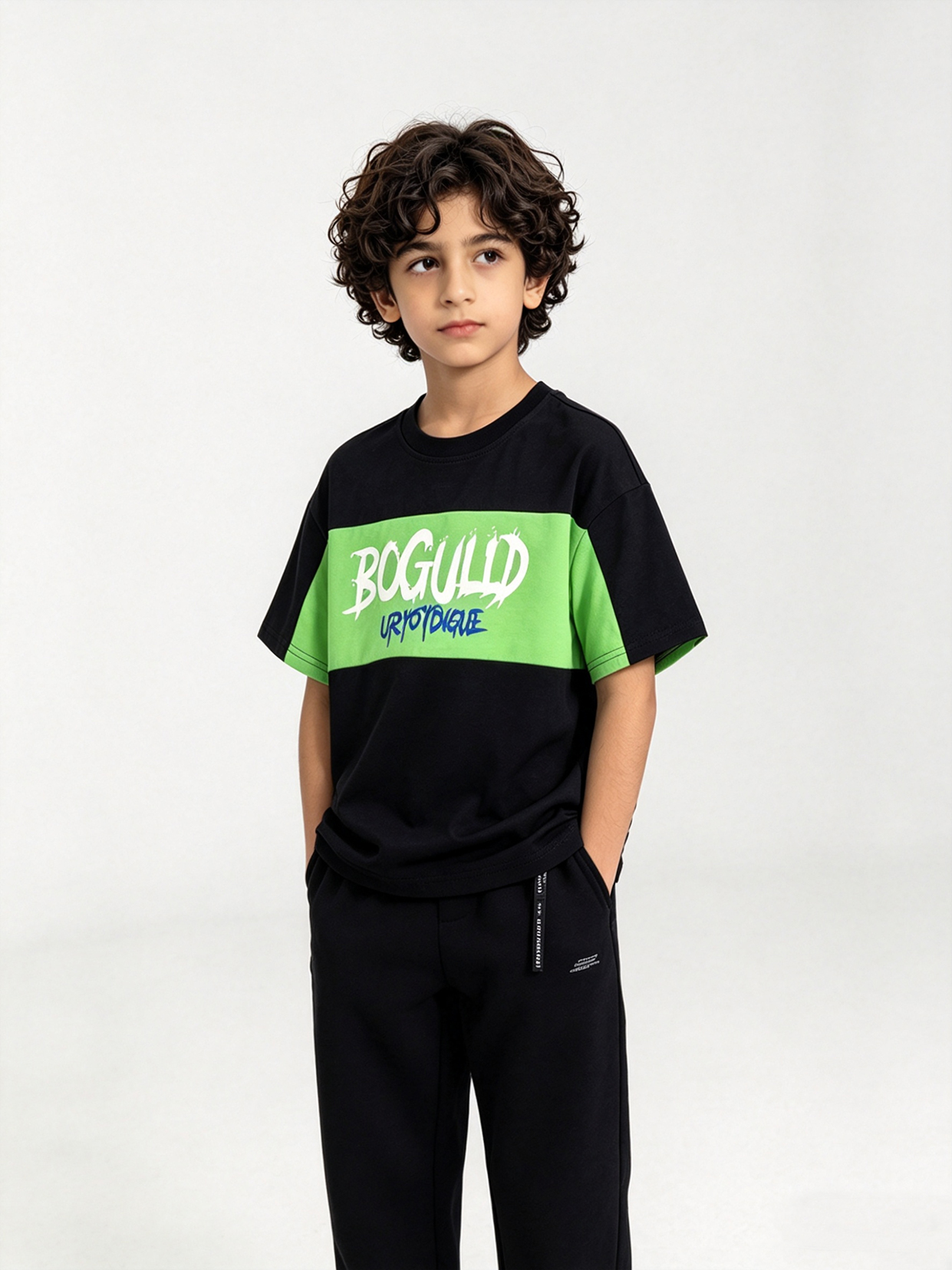 Boys Graphic Panel Cotton T-Shirt