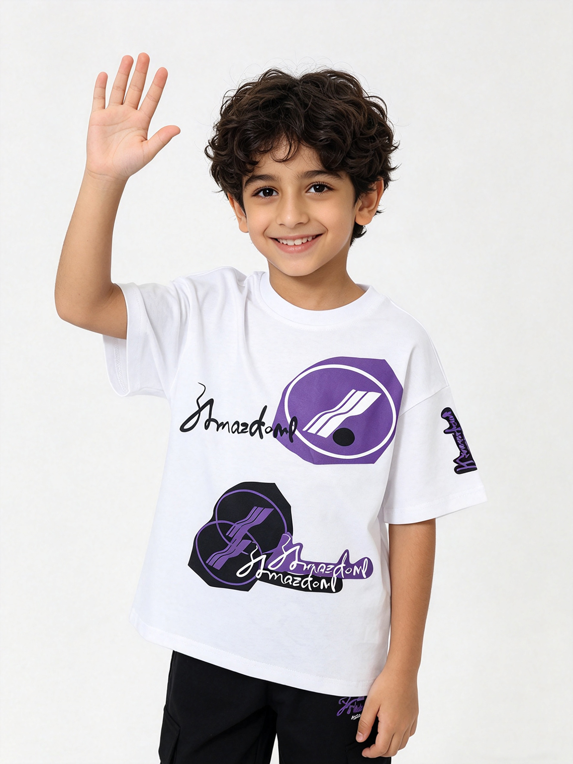 Boys White Graphic Regular Fit T-Shirt