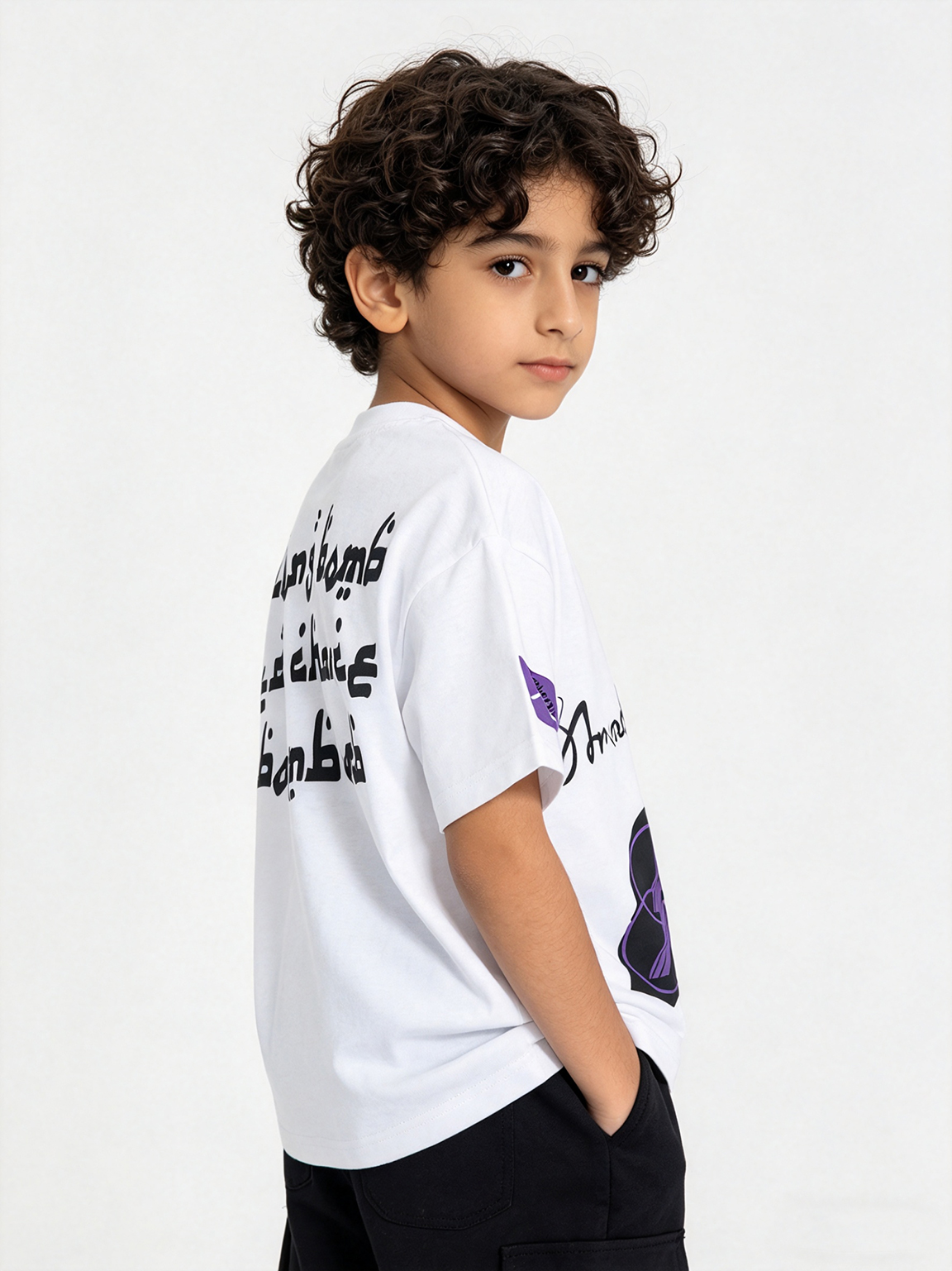 Boys White Graphic Regular Fit T-Shirt