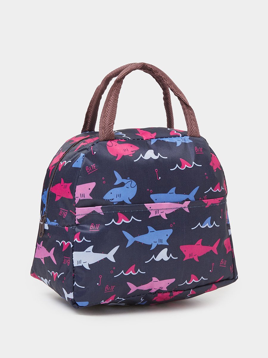 Boys Nave Blue Graphic Print Lunch Bag