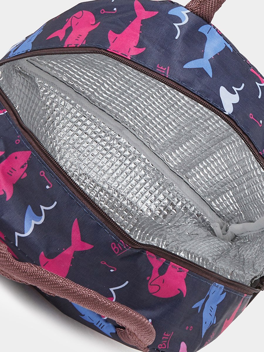 Boys Nave Blue Graphic Print Lunch Bag
