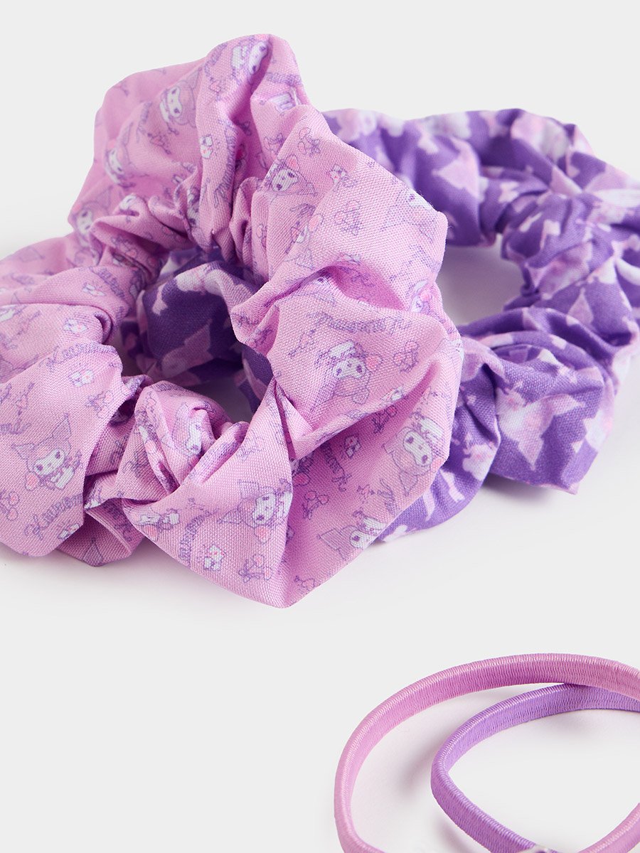 Set of 4 - Kuromi Roll Hair Scrunchies