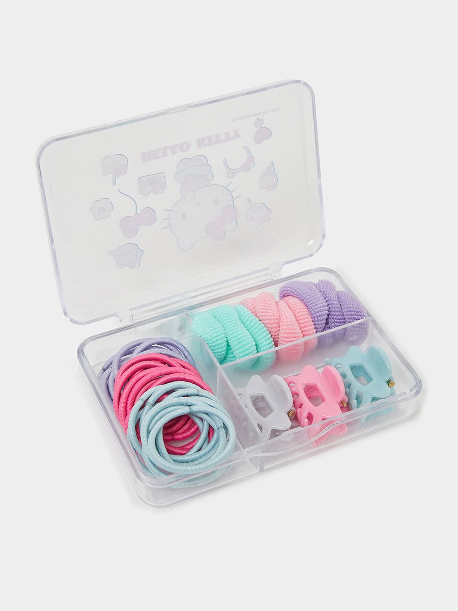 46-Piece Hello Kitty Hair Elastic And Claw Clip Set