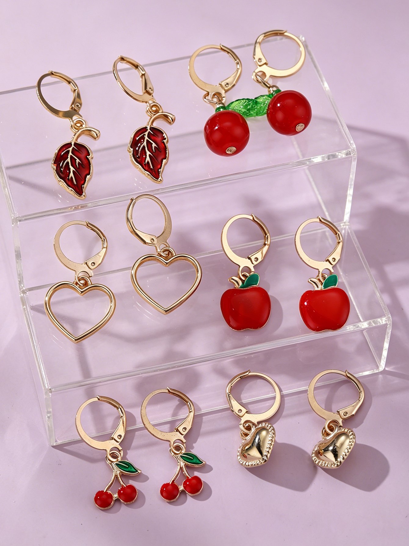 Pack of 6 - Girls Multi-Color Charms Earrings