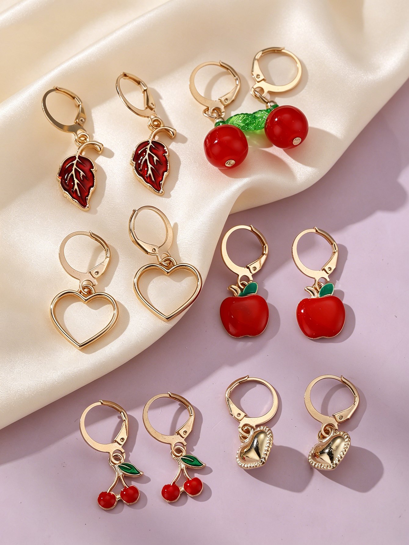 Pack of 6 - Girls Multi-Color Charms Earrings
