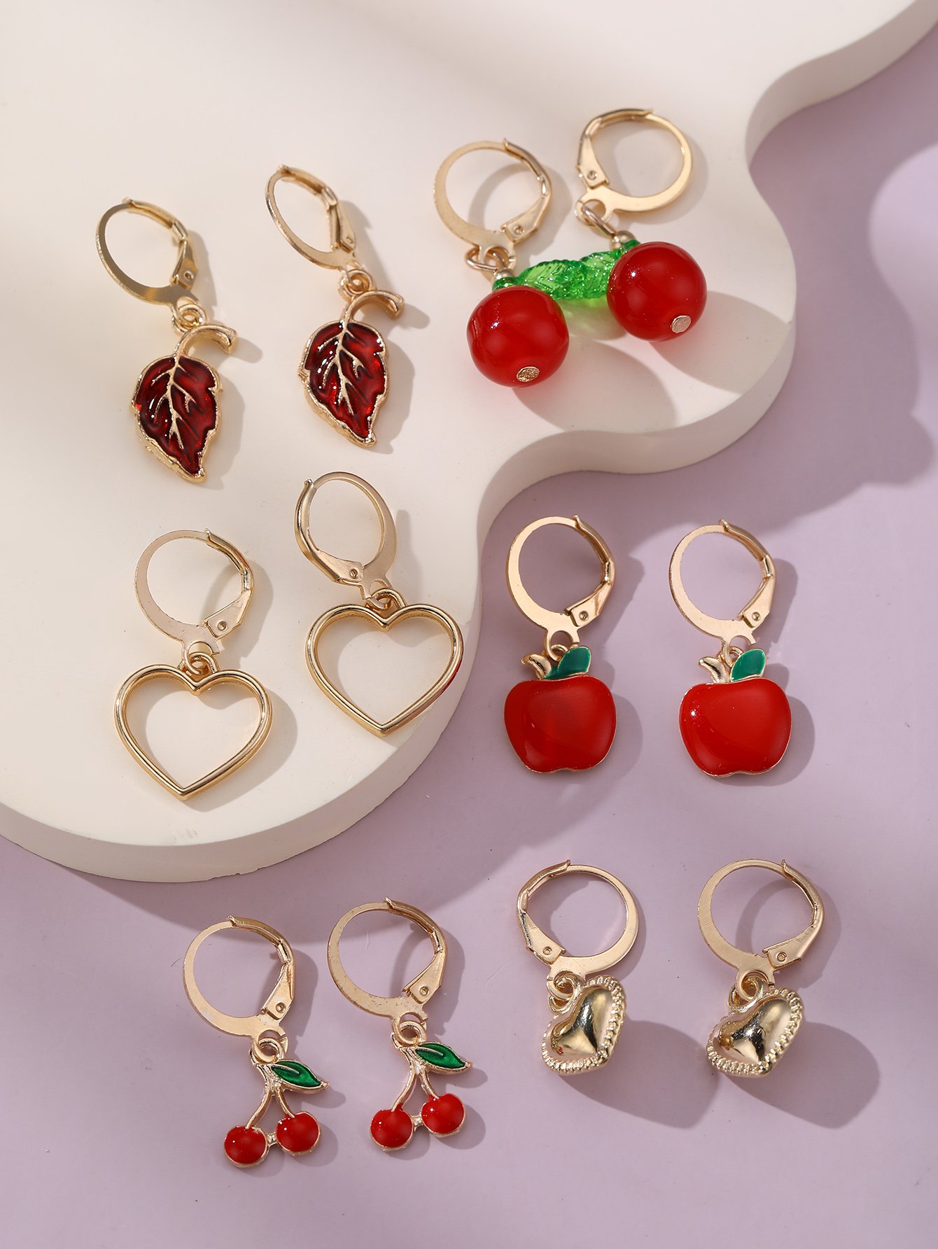 Pack of 6 - Girls Multi-Color Charms Earrings