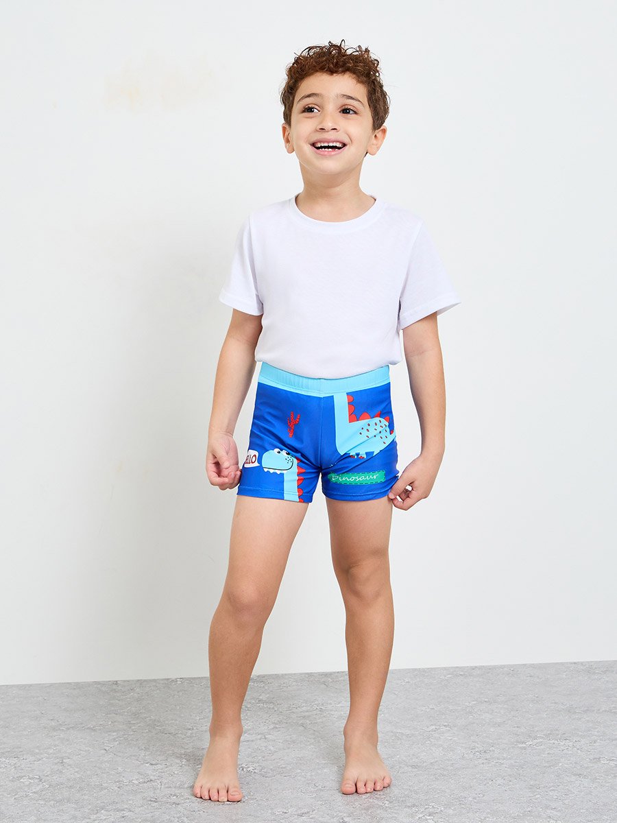 Teens Dinosaur Print Swim Shorts