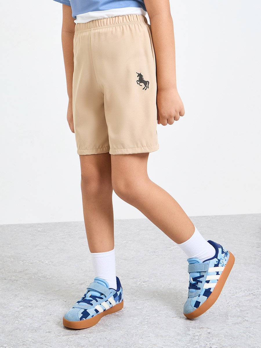 Boys Striped T-Shirt and Solid pull On Shorts Set
