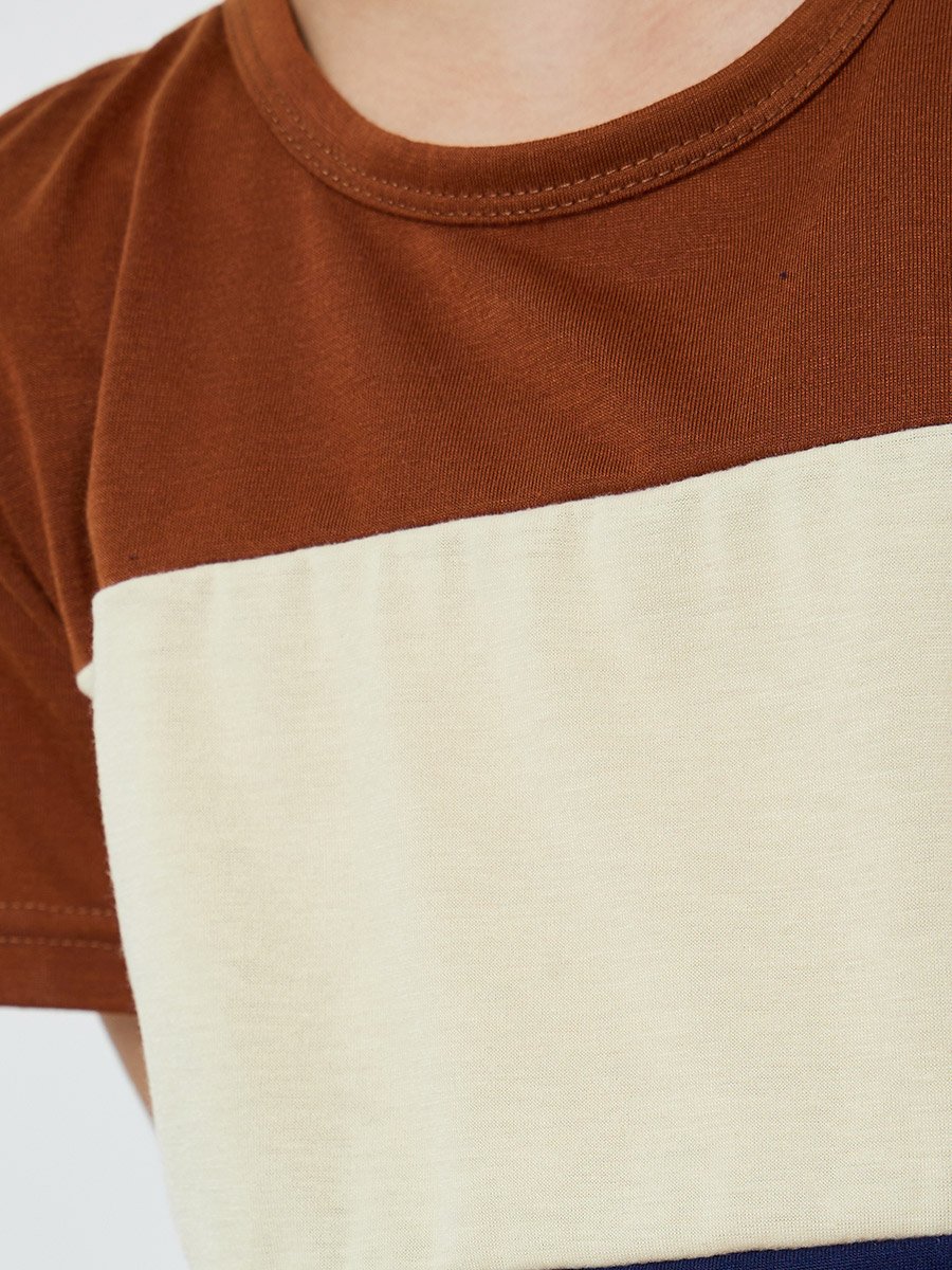 Boys Color Block T-Shirt and Shorts Set