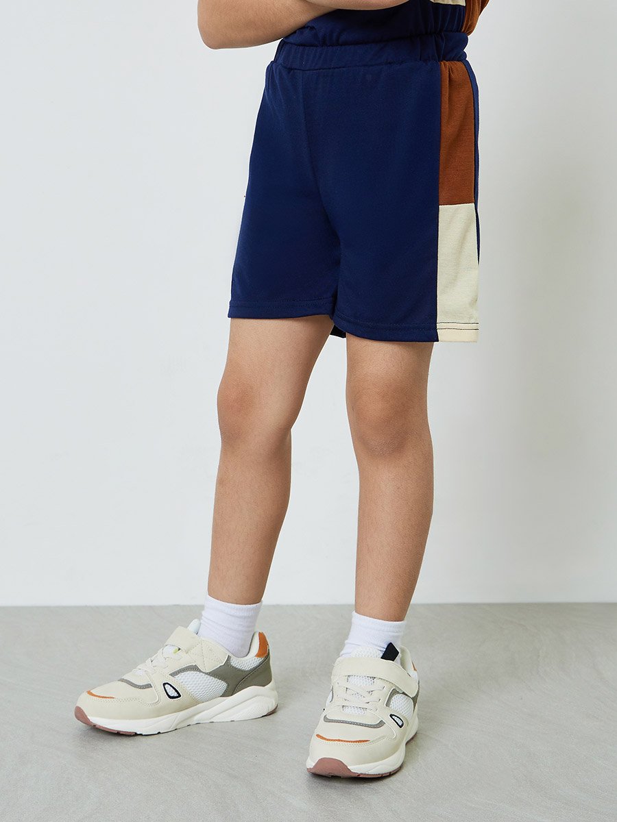 Boys Color Block T-Shirt and Shorts Set