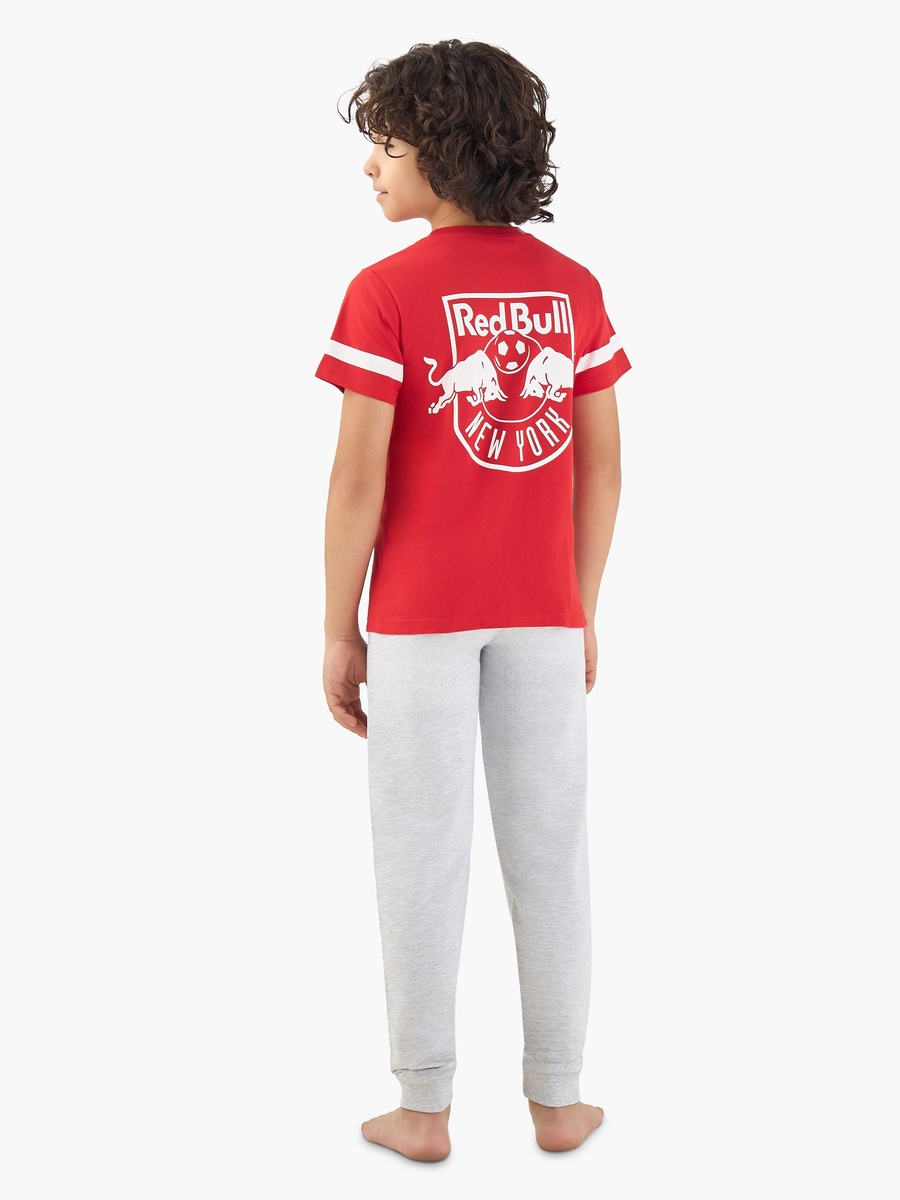 Disney Cotton Crew Neck Short Sleeves Pyjama Set with New York Red Bulls Print