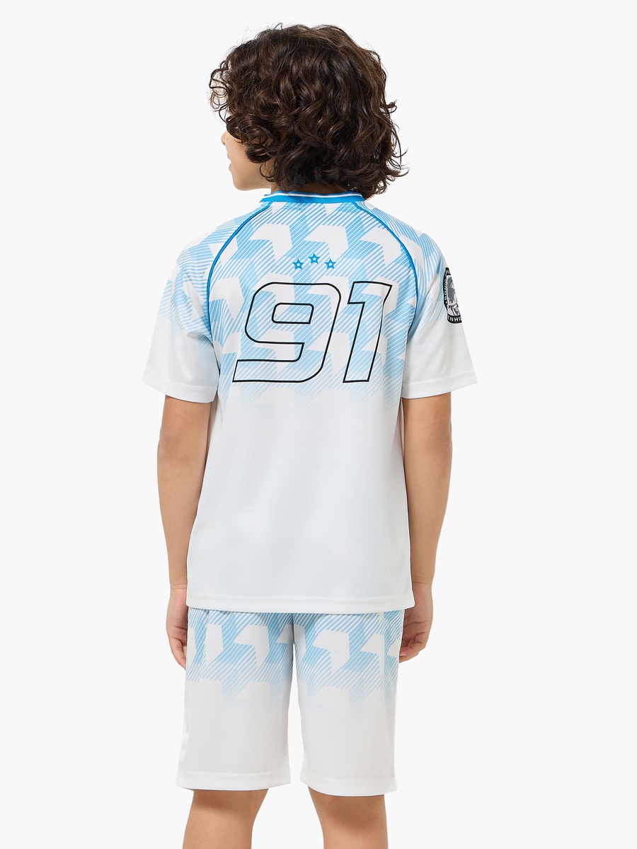 V Neck Short Sleeves T-Shirt and Shorts Set with Sonic Print