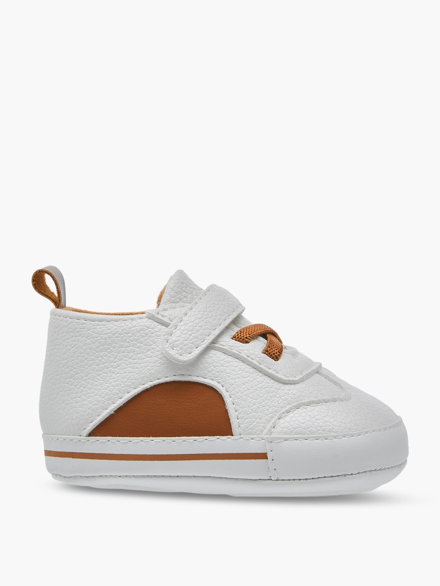 Panelled Design Booties with Hook and Loop Closure