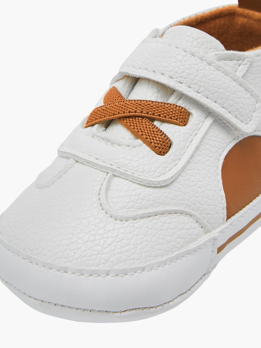 Panelled Design Booties with Hook and Loop Closure