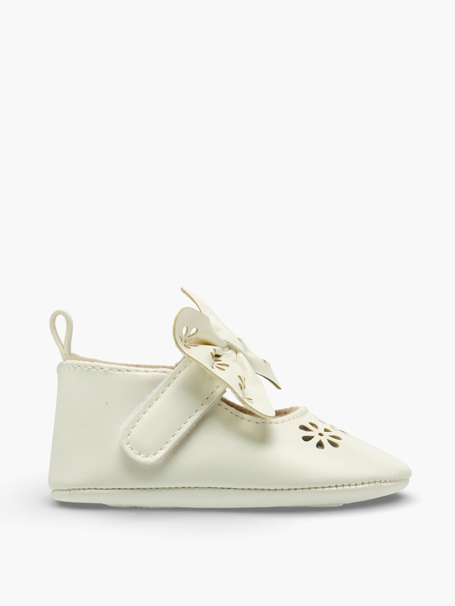 Cutout Detail Booties with Hook and Loop Closure