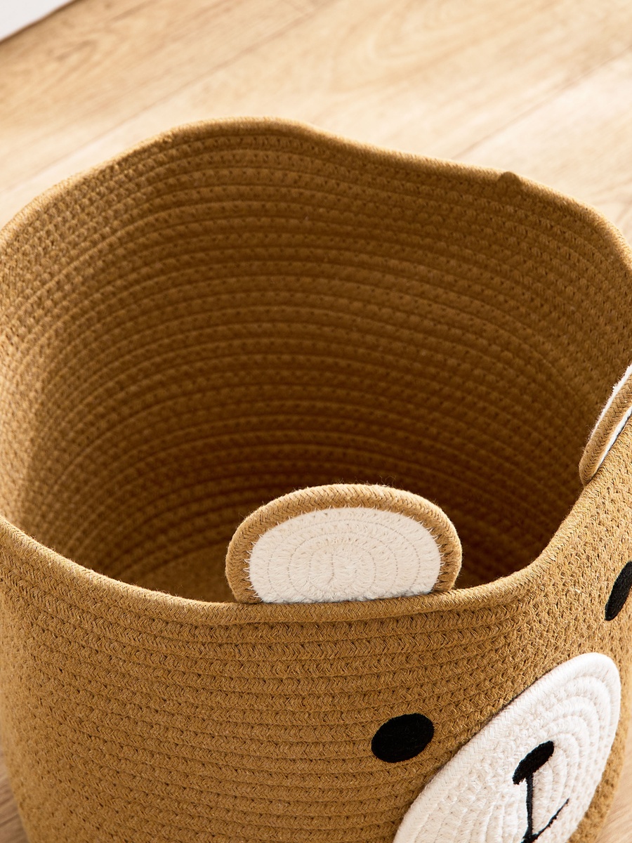 Bear Applique Rope Storage Basket