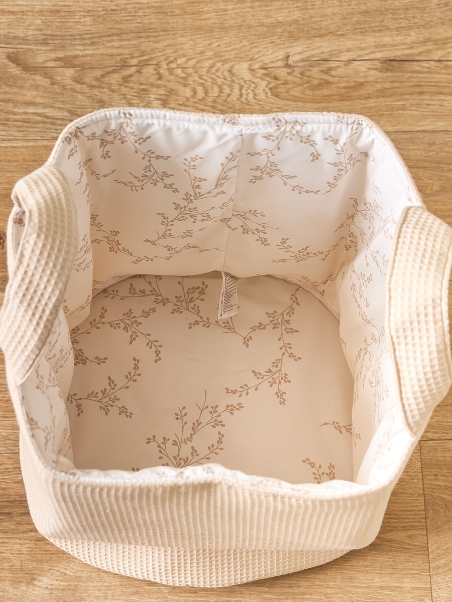 Hamper with Leaves Print