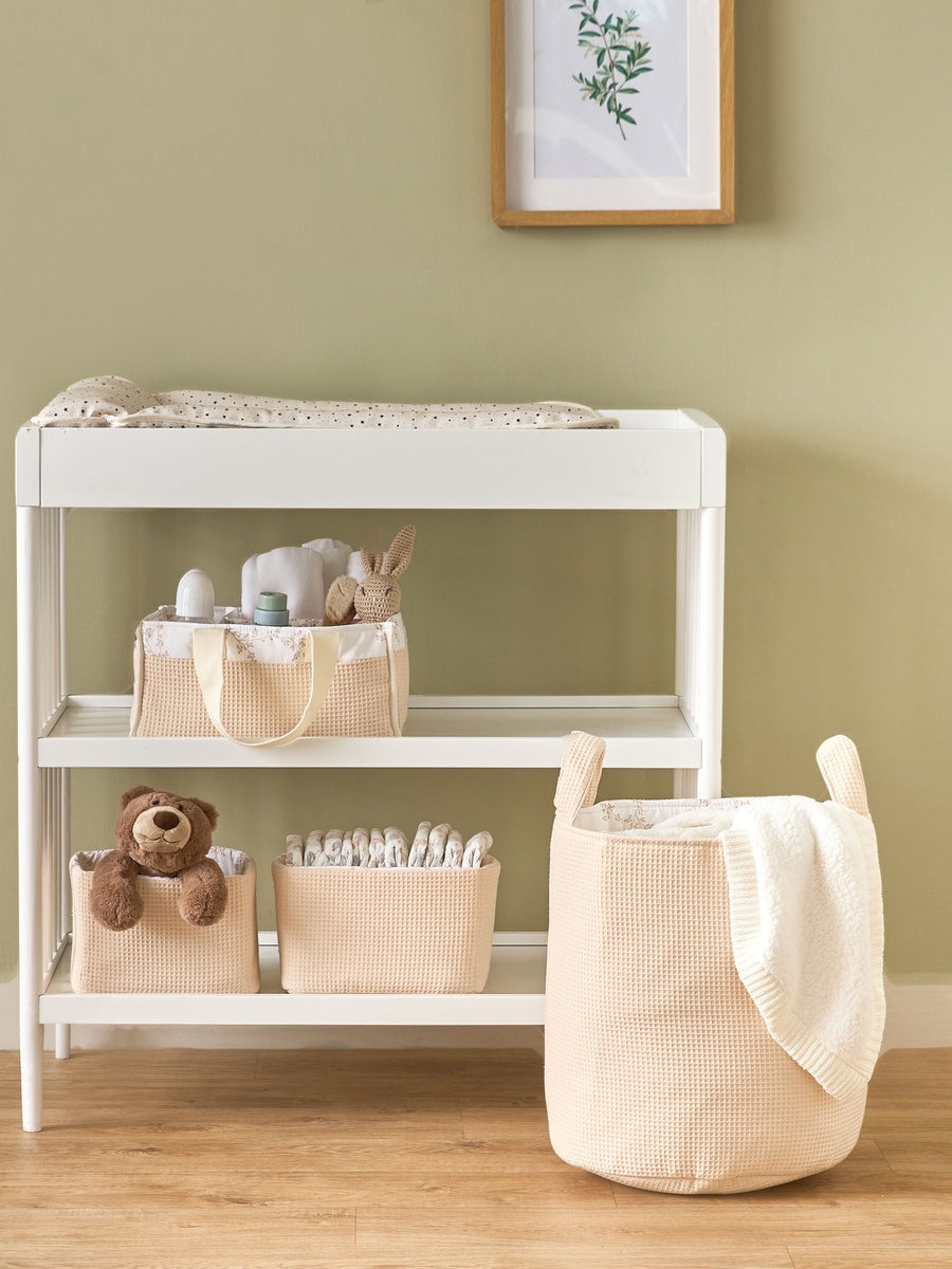 Hamper with Leaves Print
